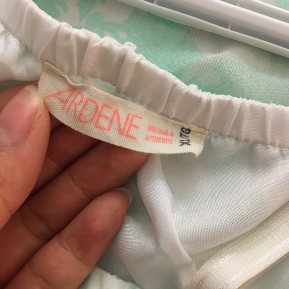 Cute Flowy Floral Mint Green High Low Dress - Picture 5 of 6